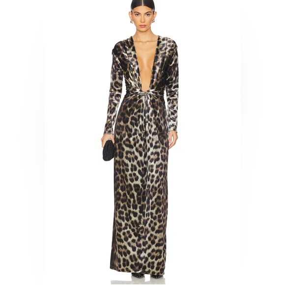 Leslie Amon Dresses & Skirts - Leslie Amon  Amanda Maxi Dress in Leopard size s new with tags